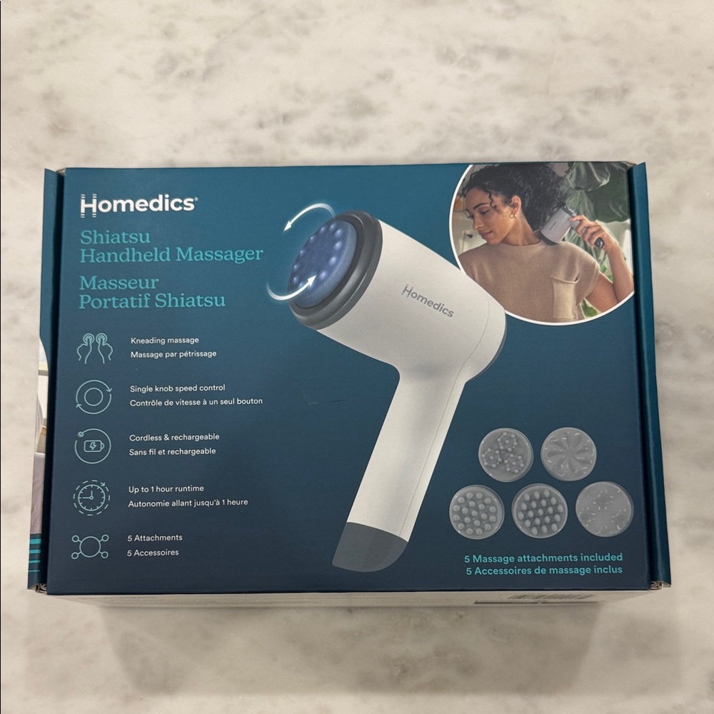 Homedics White Shiatsu Massager with Attachments